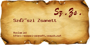 Szászi Zsanett névjegykártya