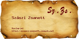 Szászi Zsanett névjegykártya