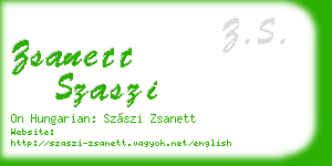 zsanett szaszi business card